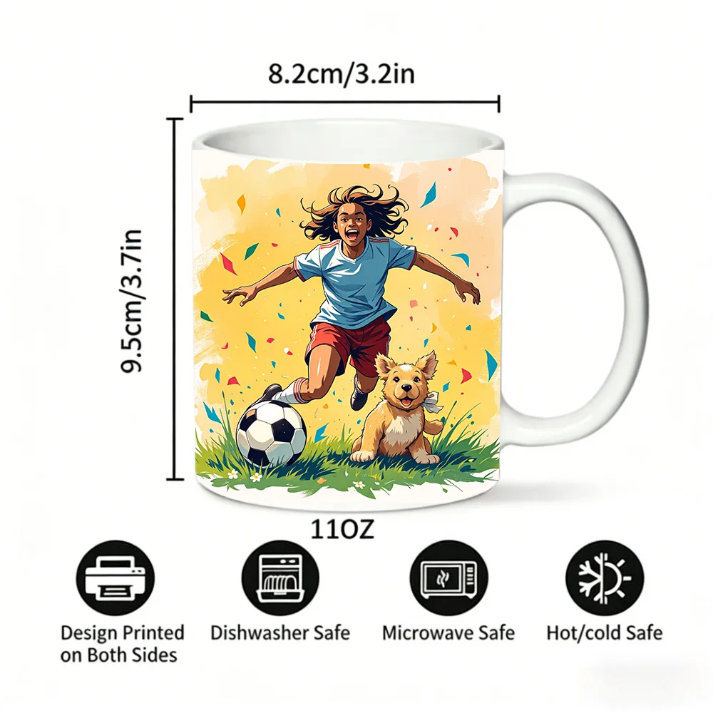 Soccer Fun with Colorful Confetti Mug Coffee Cup Ceramic Cup with a bottle opener function of 2026 Major Football Event