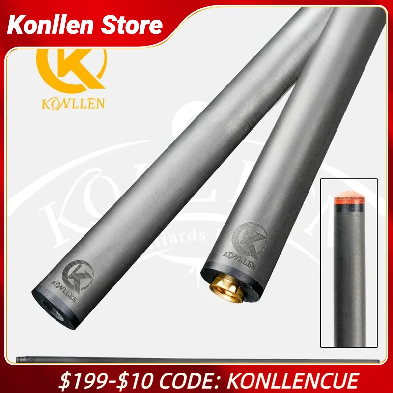 

KONLLEN Pool Cue Stick Carbon Fiber Shaft with 3/8*8 Joint Pin low deflection for 12.5/12.9mm professional billiards Cue