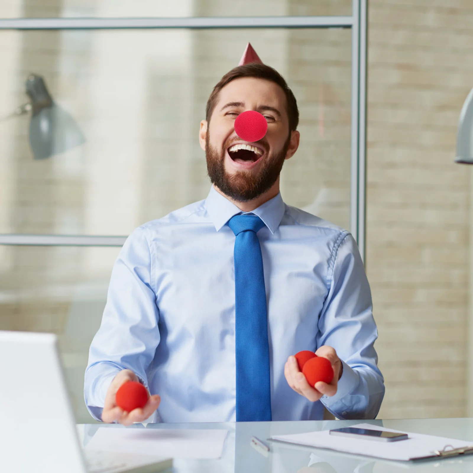 

50pcs Sponge Clown Nose Red Party Prop For Halloween Cosplay Circus Masquerade Carnival Xmas Decoration Accessory Role Play