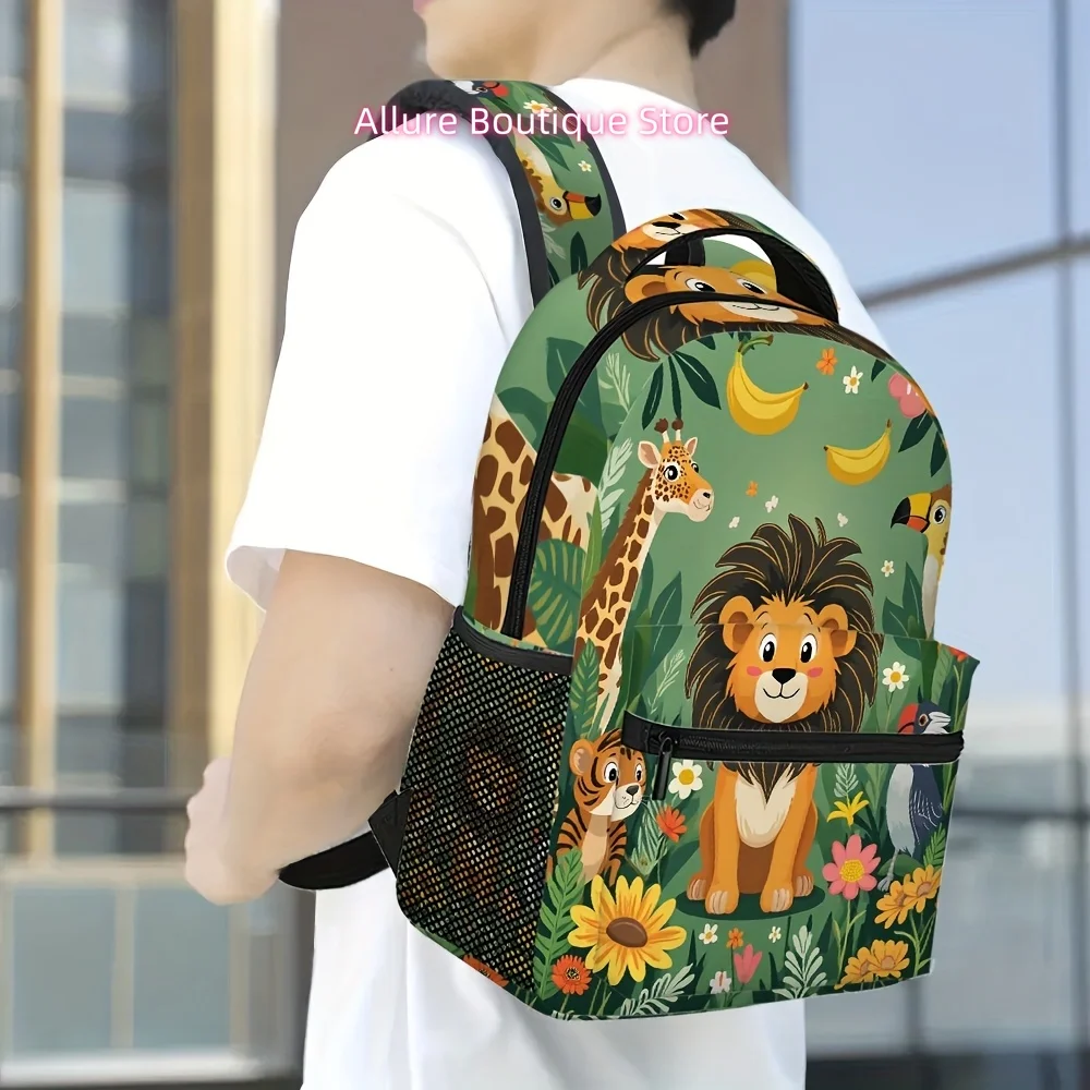 1pc Jungle with Window Backpack, Stylish and Functional, Great for Campus and Casual Use, for Teenager