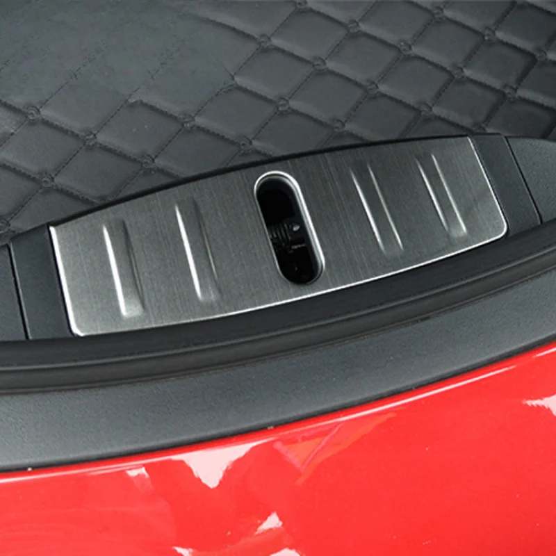 Suitable for Tesla Model 3 Stainless Steel Front and Rear Protective Plate Protective Sticker Anti-Collision Modification Guard