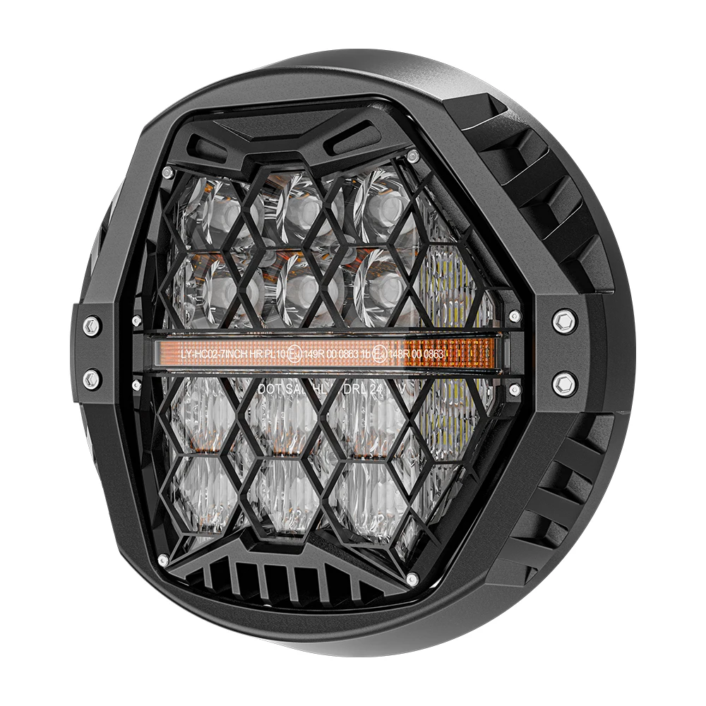 SXMA HC7 NEWEST 7inch 120W Honeycomb LED Headlight for Motorcycle LED Lights Headlamp