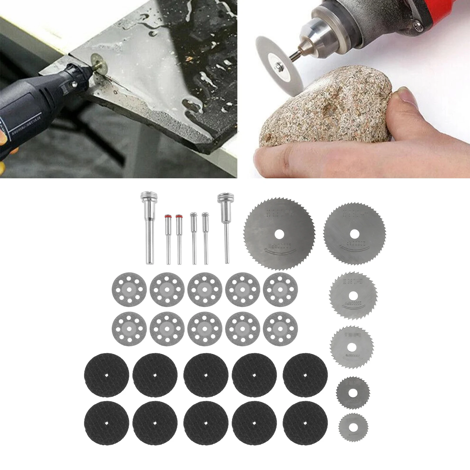 32Pcs Diamond Cutting Discs Metal Saw Blade Set HSS Mini Circular Saw Blade For Dremel Rotary Tools Resin Cut-Off Wheels Diamond