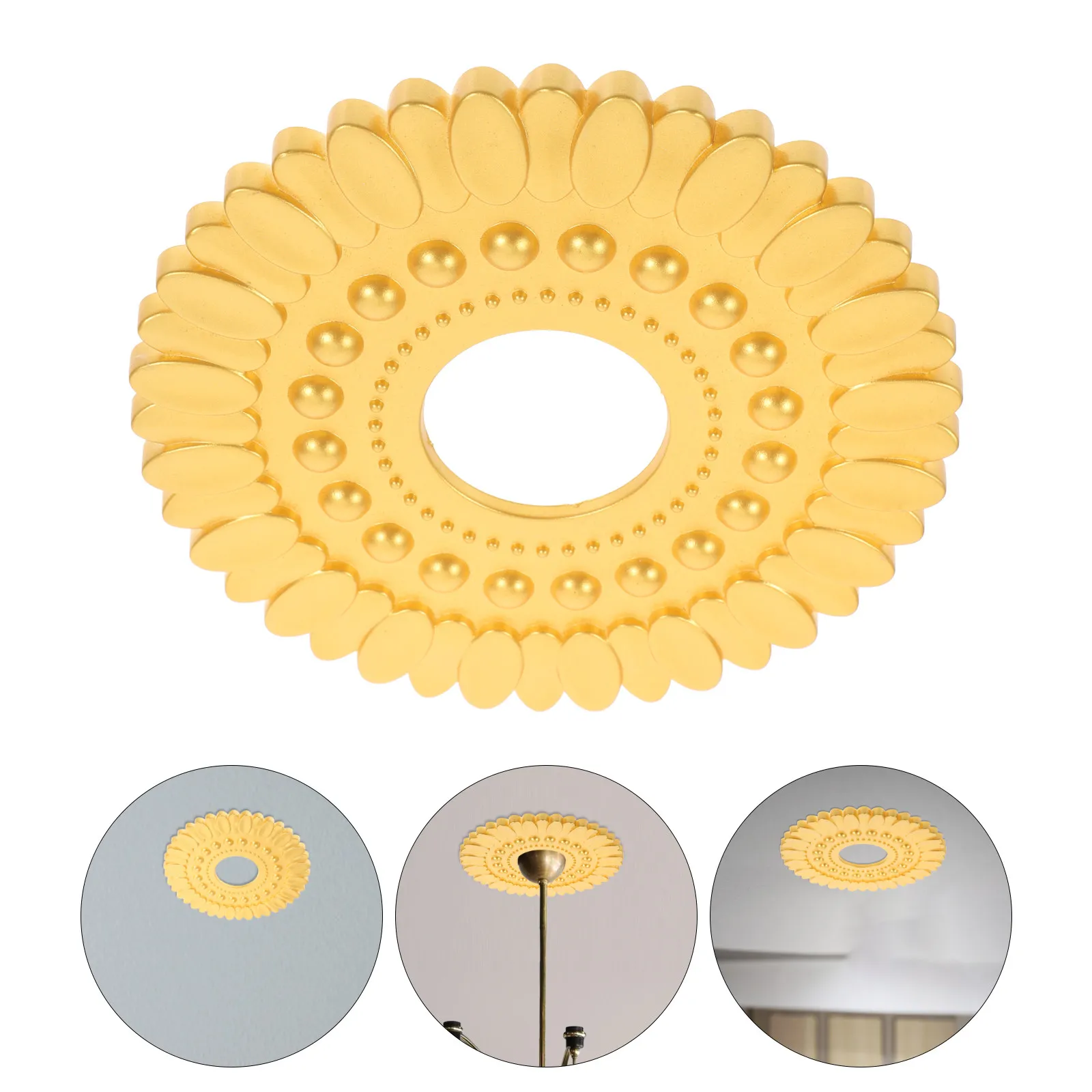 Ceiling Round Medallion Elegant European Style Easy Install Decorative Ceiling Lamp Medallion Ornament for Living Room Fan