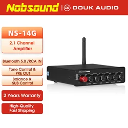 Nobsound NS-14G 2.1 Channel HiFi Bluetooth TPA3116 Digital Amplifier AUX Desktop Subwoofer Power Amp 50W*2+100W