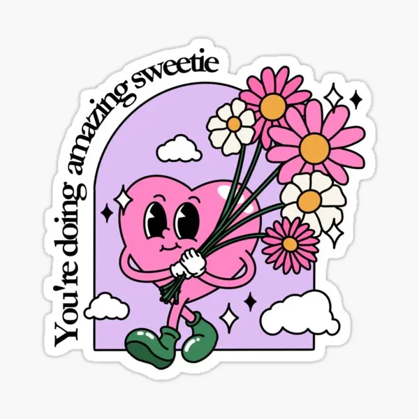 

You Re Doing Amazing Sweetie Ретро мультфильм 5 шт. наклейки для гостиной ноутбука 5 шт. наклейки забавный бампер фон бутылка для воды