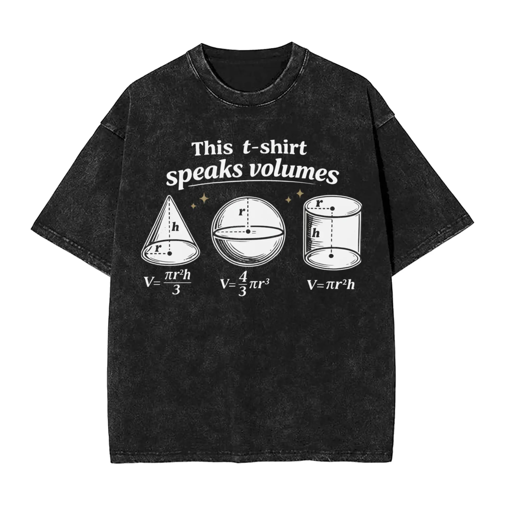 This Speaks Volumes Funny Maths Science Geeky T Shirt Hip Hop Washed Cotton Street T-Shirt Vintage Men Tops Streetwear Tees