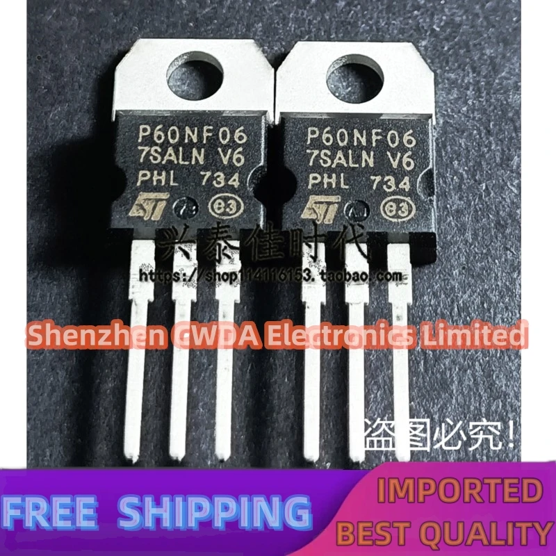 10PCS-20PCS  P60NF06 STP60NF06 60A/60V TO-220   In Stock Can Be Purchased 