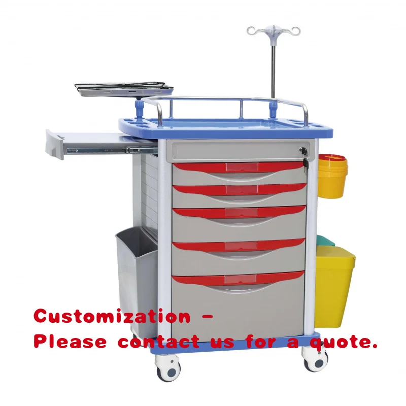 

Медицинская тележка для экстренной помощи из нержавеющей стали и АБС-пластика для клиник и больниц, тележка для спасательных операций