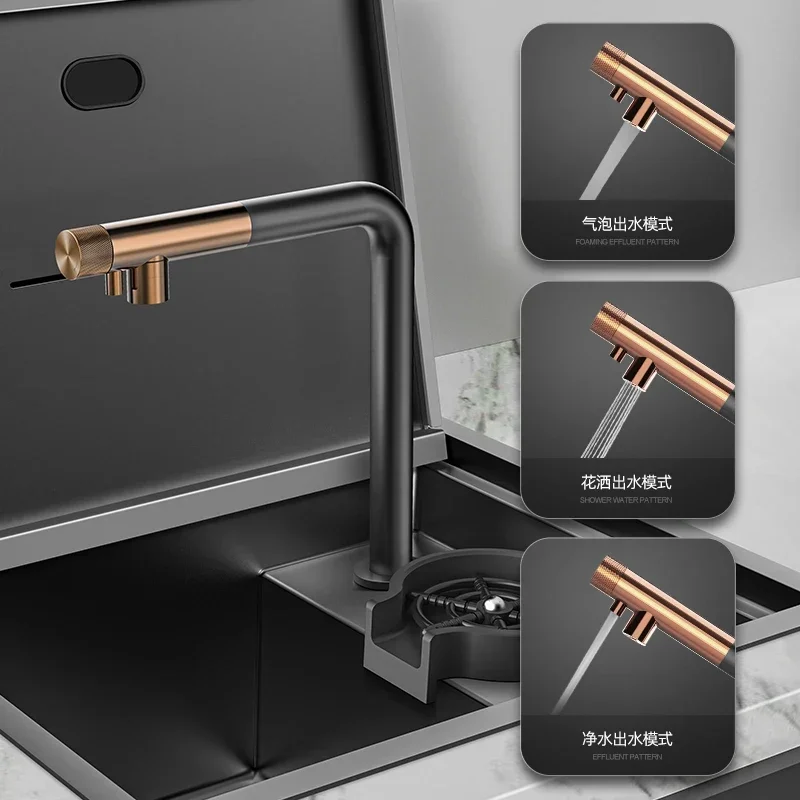 Hidden slow-down cover cup washer sink bar island counter west kitchen sink cafe dining table