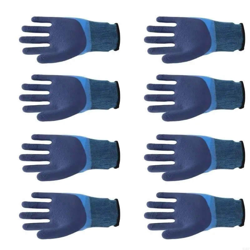 قفازات العمل مزدوجة القفازات المغلفة اللاتكس للمطاط للبالغين القفازات المضادة للانزلاق K1KF