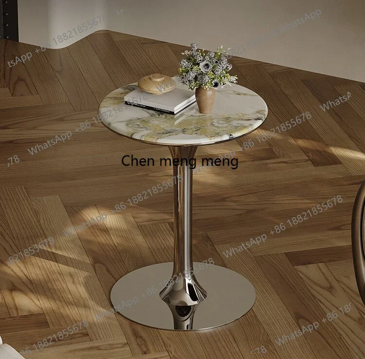 

Italian minimalist marble sofa side table living room small apartment small round table for home use