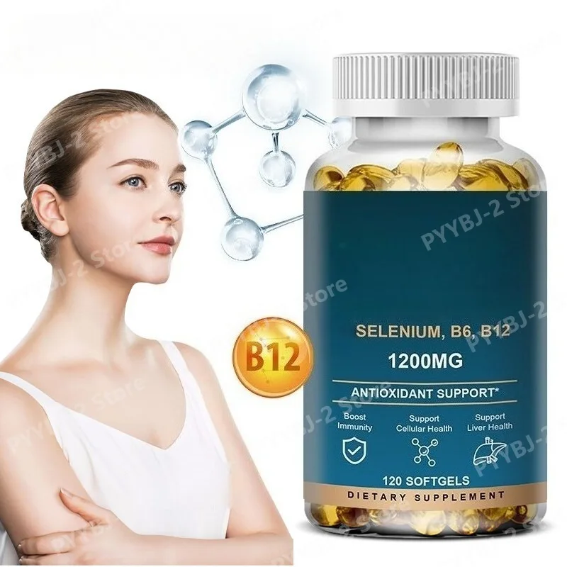 

Капсулы с витаминами B6, B12 и селеном для поддержки детоксикации и укрепления иммунитета, ежедневная пищевая добавка, 60 штук.