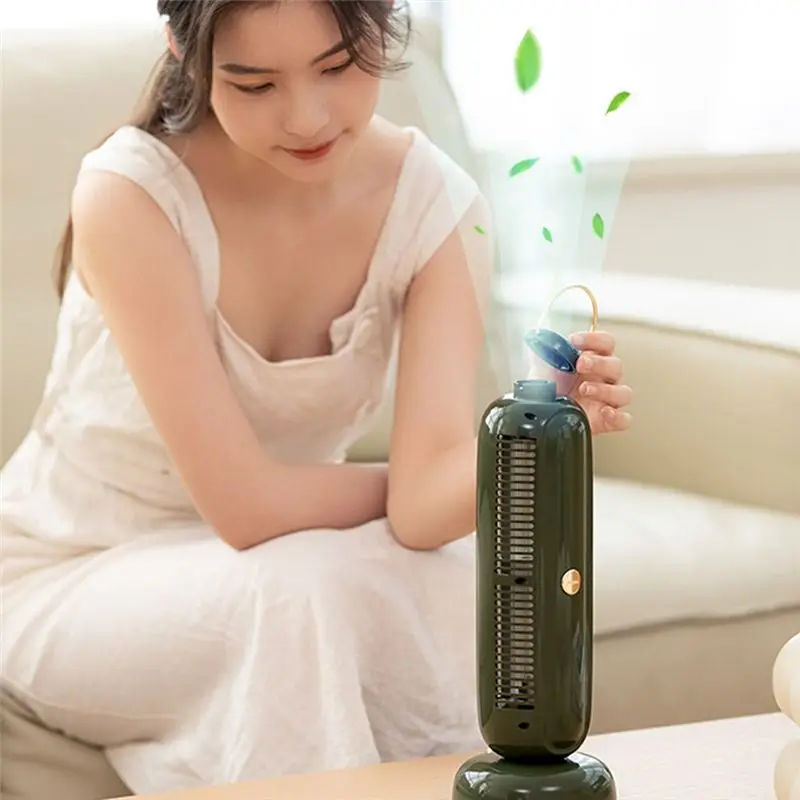 

A36R USB Tower Fan 3600MAh Battery Rechargeable Aromatherapy Leafless Tower Fan Portable Desktop Air Cooler for Home Study -C