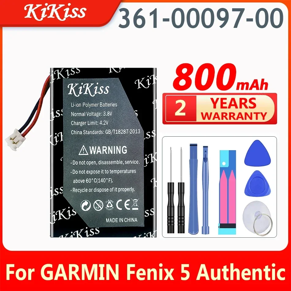 

KiKiss 800mAh 361-00097-00 Battery For Garmin Fenix 5 GPS Multi sport Training Watch