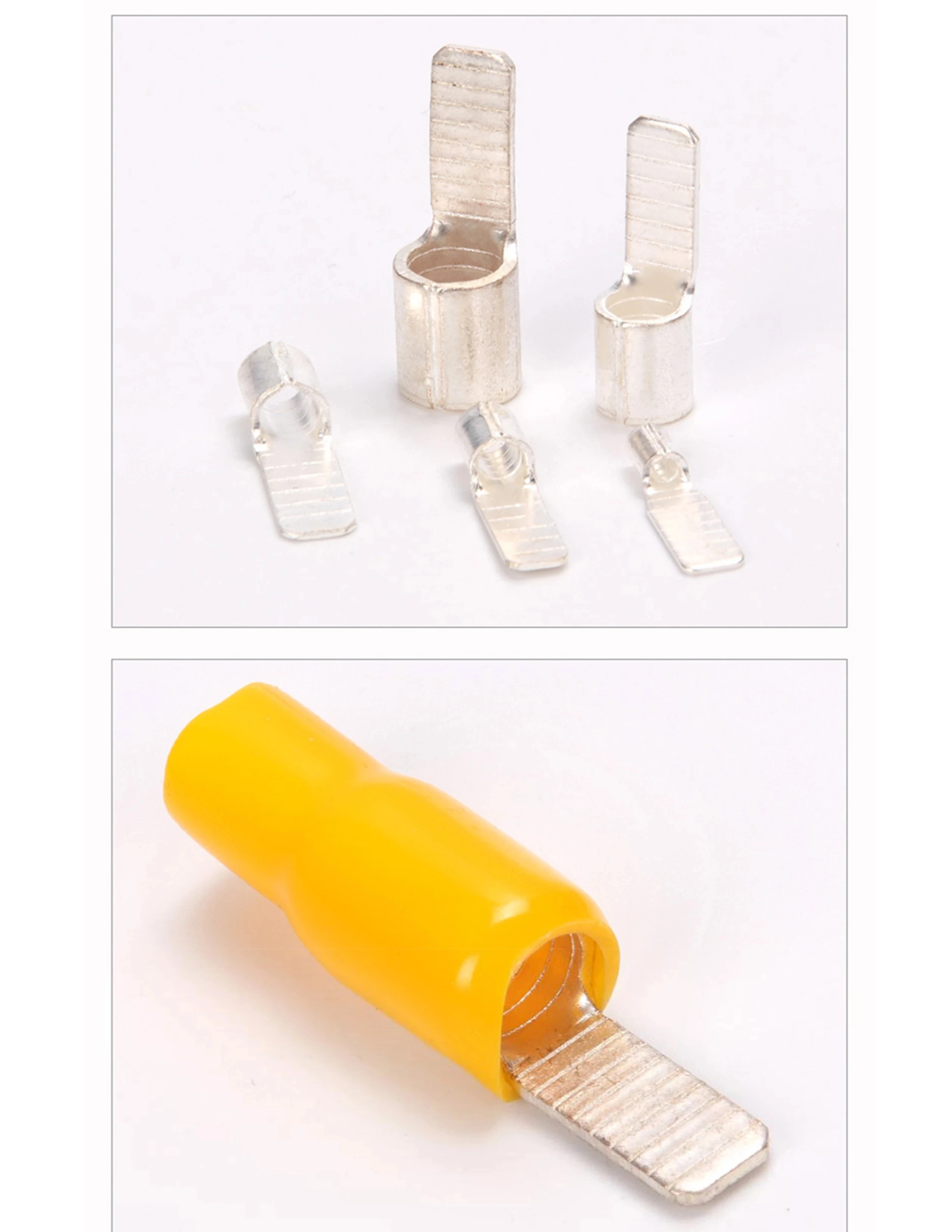 260/140PCS C45 Leistungsschalter Flache Pin Terminal Kupfer Silber Überzogene Kalt Gepresste Kupfer Nase DZ47 Ende draht Lug Typ – Detail 5