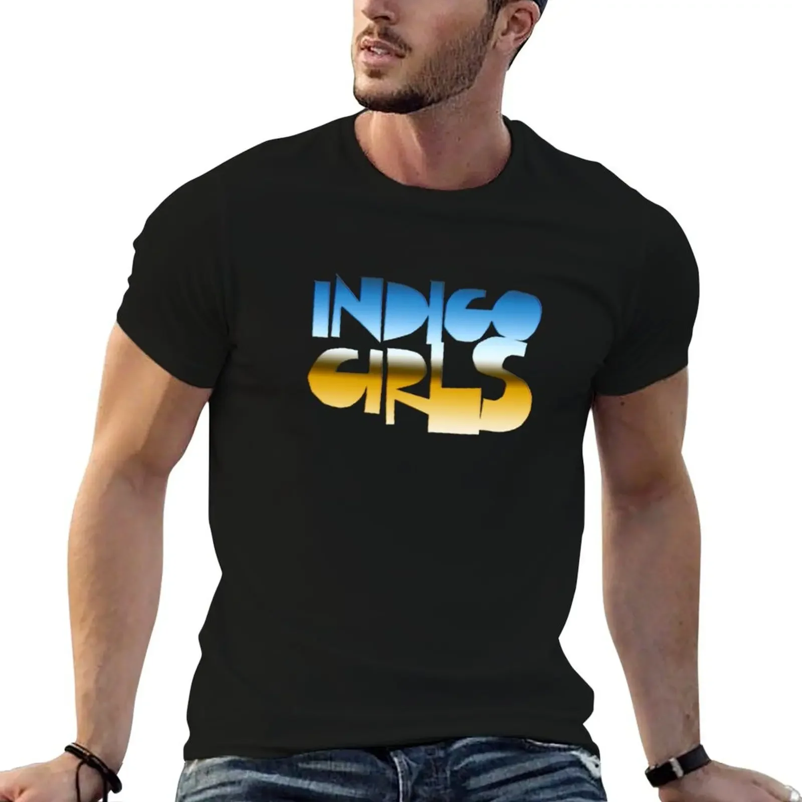 

Best Seller Indigo Girls tihtan music T-Shirt Short sleeve tee graphic shirts blue lock mens graphic t-shirts funny