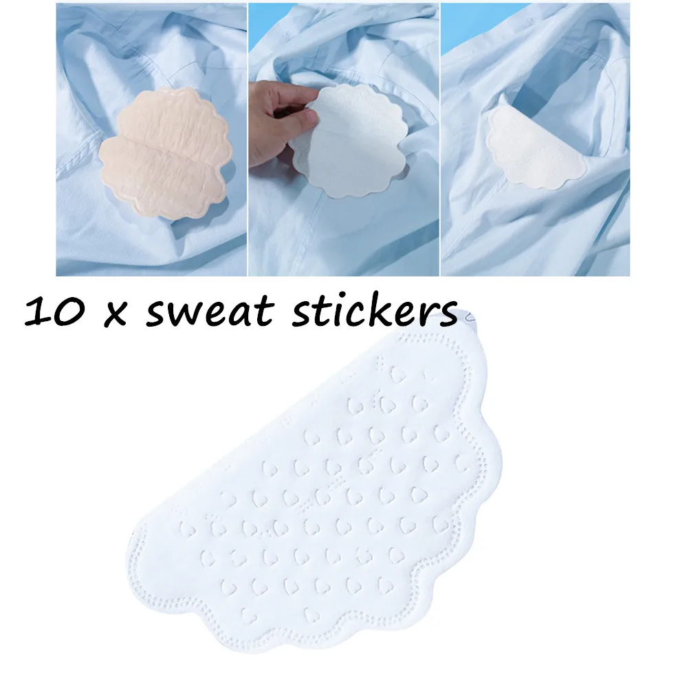10 Uds. Almohadillas para el sudor de las axilas, pegatinas desechables y transpirables para las axilas, absorben el sudor, elimina el olor para camisas de hombres
