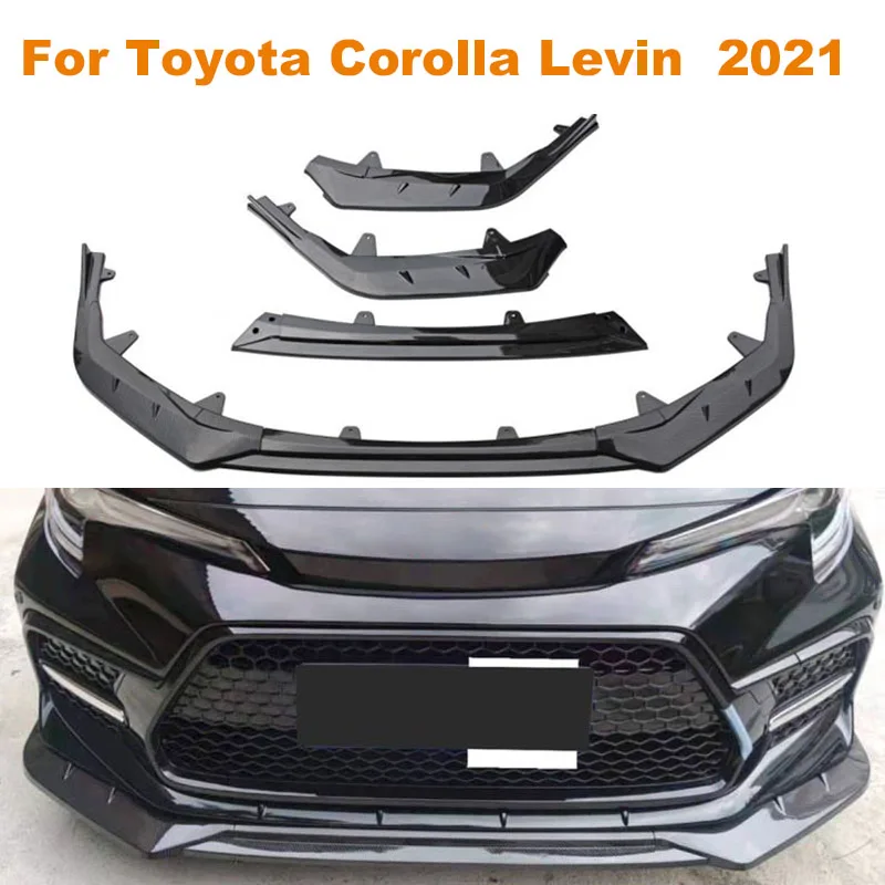 

For Toyota Corolla Levin 2021 Gloss Lower Car Front Bumper Splitter Lip Spoiler Body Kit guard Protector Tuning