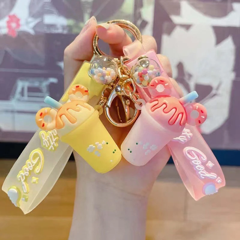 Personality Creative Ice Cream Shape Keychians For Women Cute Car Bag Keychain Decorate Women Accessories Trend Jewelry