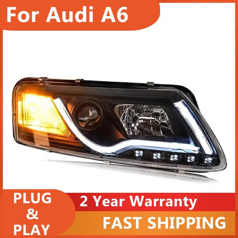 

Автомобильные аксессуары для Audi A6 Фара 2005-2011 A6 Фара A6 C5 C6 DRL Указатель поворота Ближнего света Объектив проектора