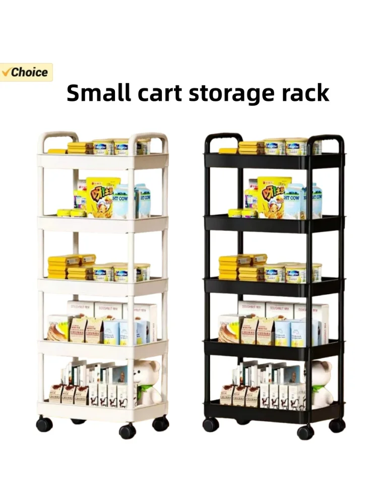 5-laags keukenopbergrek, mobiele trolley, vloerstaand meerlaags opbergrek, voor boekenplank, snacks, fruit en groenten - afbeelding 2