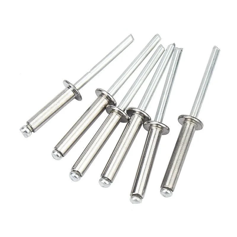 50pcs Pop Rivets Aluminium M2.4 M3.2 M4 M4.8 Dome Head Blind Rivets Steel Shank Mandrel Exhaust Rivets