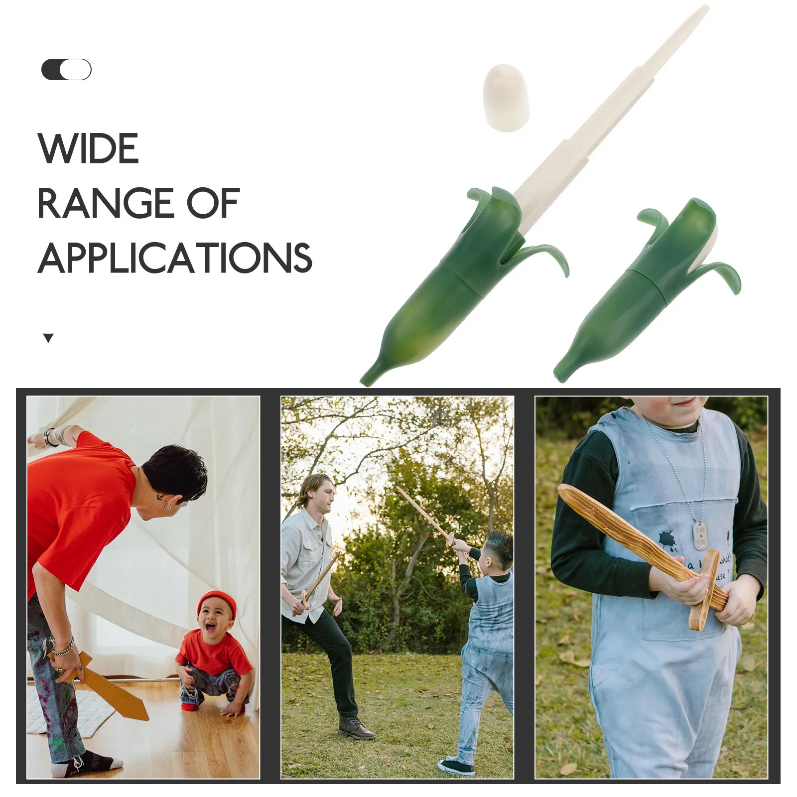 2Pcs Retractable Plastic Banana Sword Kids Telescopic Training Performance Cosplay Costume Halloween
