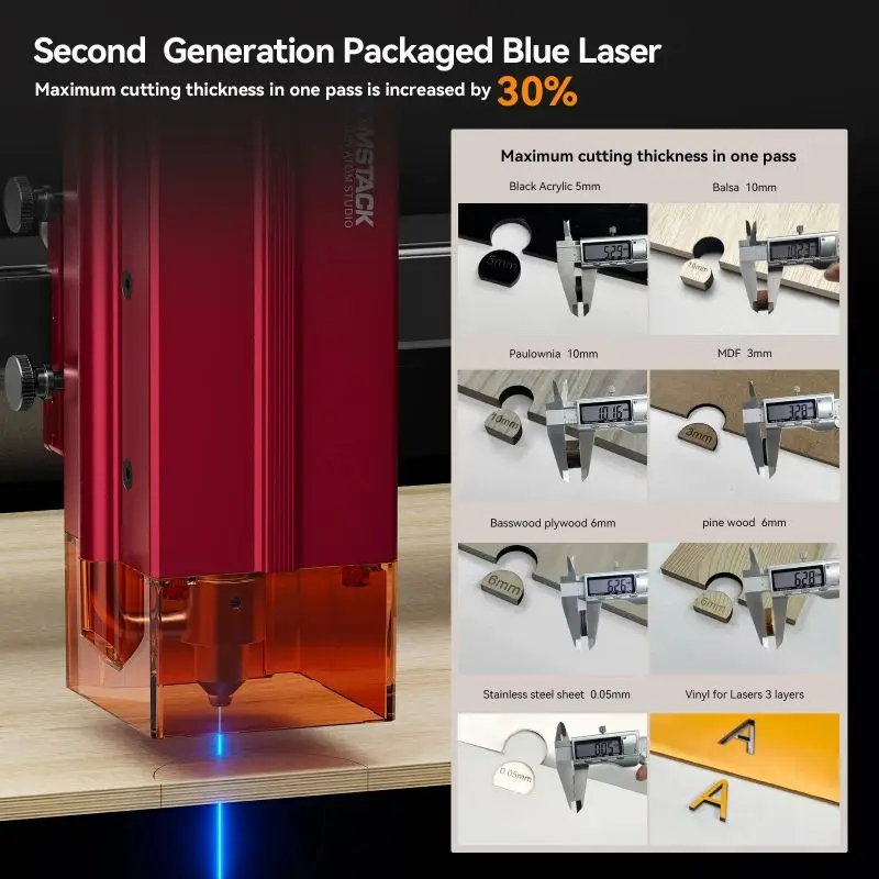 Atomstack A12 X12 Pro 50W Wifi Smart Control Taglio CNC Granito Metallo Dog Tag Vetro Stampa 3D Macchina per incisione laser