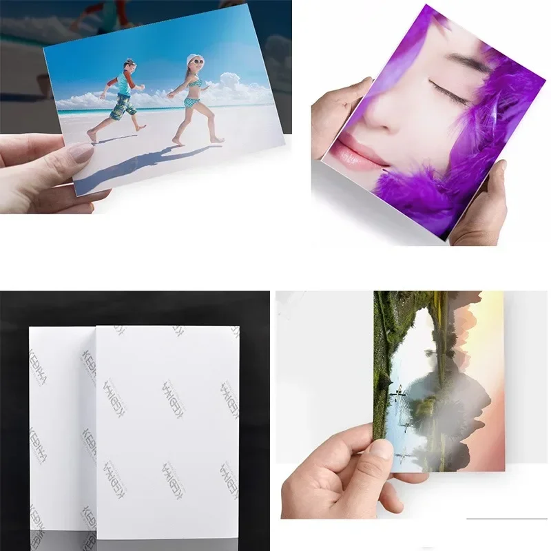 200g 100 Impresora de inyección de tinta 4R 6 pulgadas 4x6 brillante con papel fotográfico Suministros de imágenes Papel de impresión Papel fotográfico en color