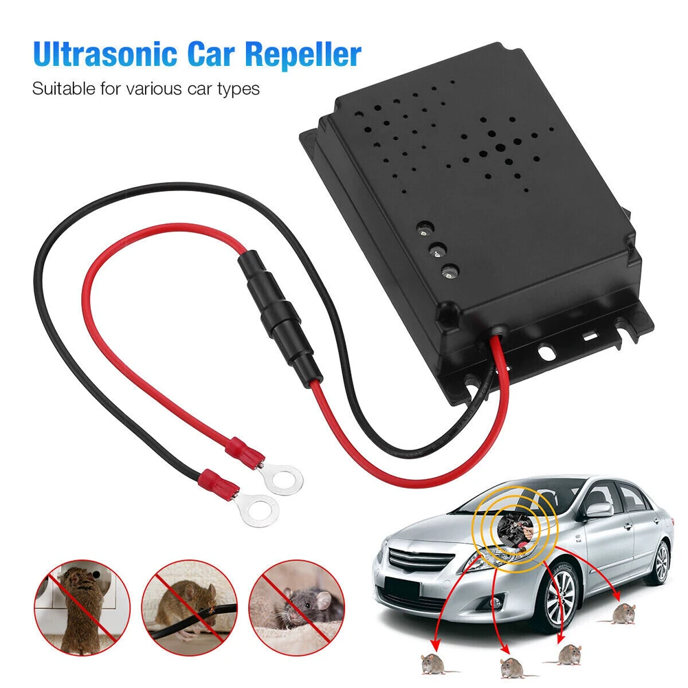 Dispositivo de Control de plagas ultrasónico, repelente de ratones electrónico no tóxico, repelente de ratas alimentado por batería, 12kHz-25kHz para vehículo de coche
