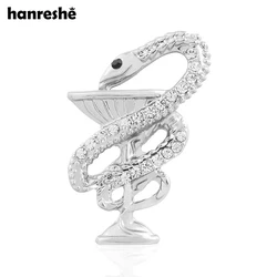 Hanreshe Bowl of Hygieia Medical Brooch Pins Encrusted Crystal Snake Cup Cute Lapel Badge Jewelry for Women Girls Nurse