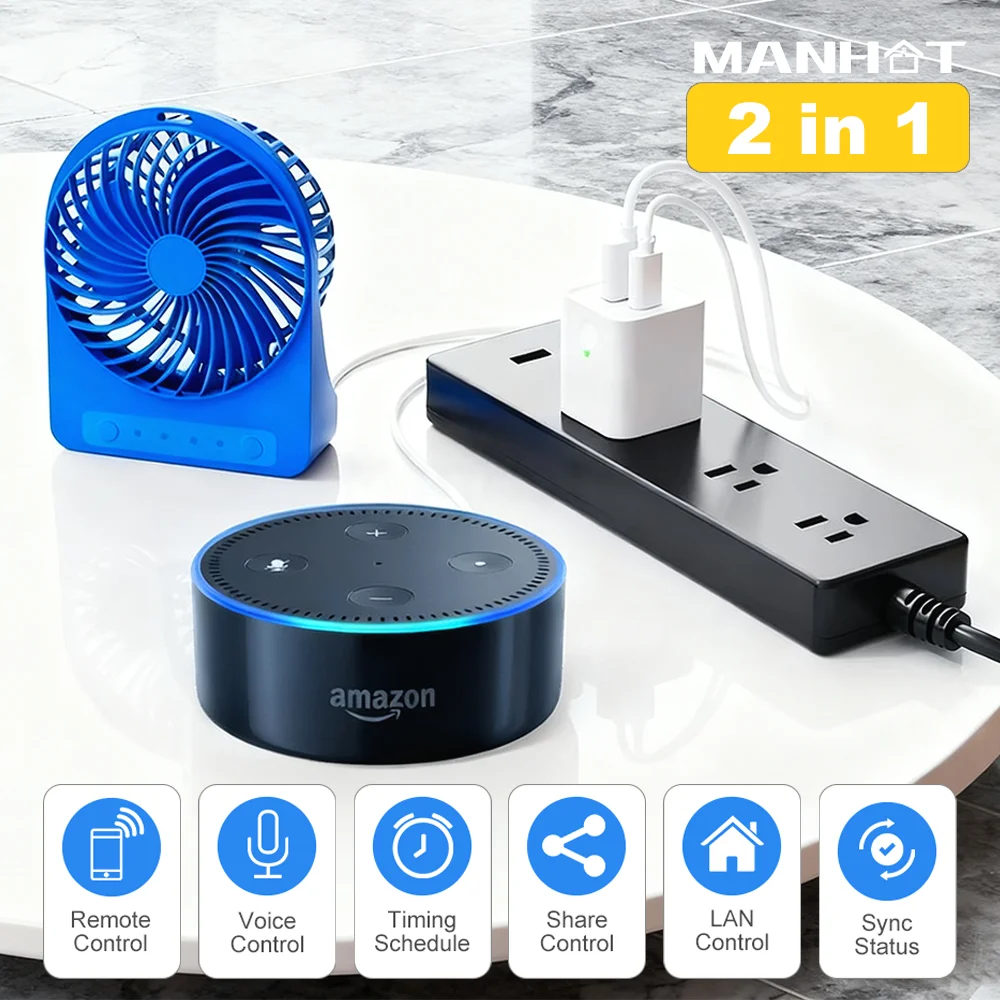 ZigBee3.0 Smart Micro USB/Type-C Adaptor Switch 5V Mini USB Power Adaptor Voice Control Plug Work With Alexa Google Home