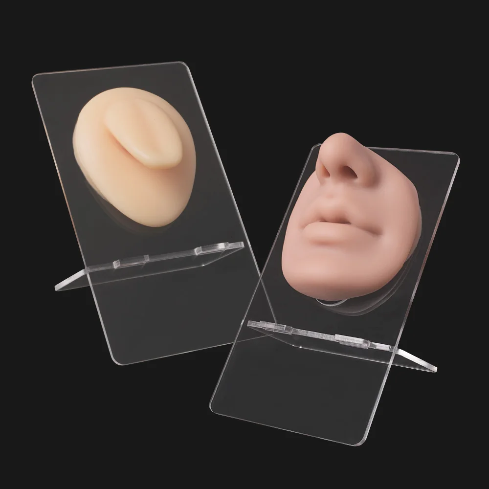 

1PC Tattoo Silicone Model Stand Ear Nose Lip Navel Tongue Tattoo Puncture Practice Piercing Jewelry Display Holder
