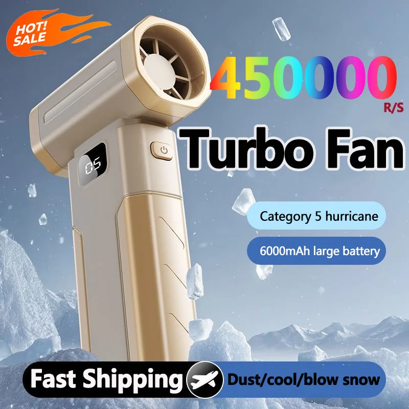 

Mini Turbofan 450000RPM Powerful Air Blower Turbo Jet Fan High Speed Turbo Violent Fan Brushless Motor Handheld Dust Fan Dryer
