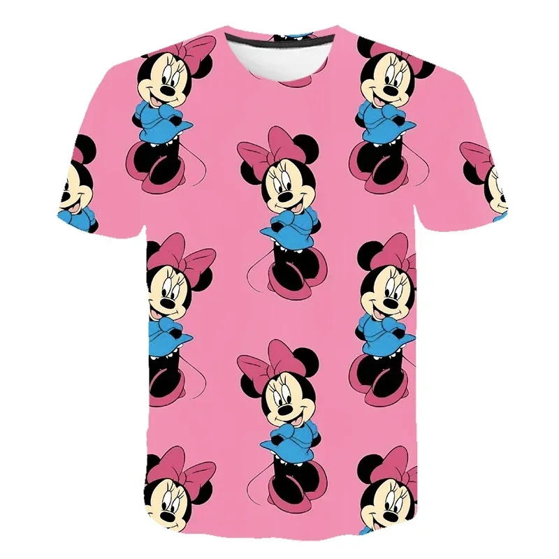 Anime Girl T-Shirt Casual Short Sleeve Summer Baby 3d Printed Fun Disney Mickey Mouse Girls' T-Shirt Children's Clothing