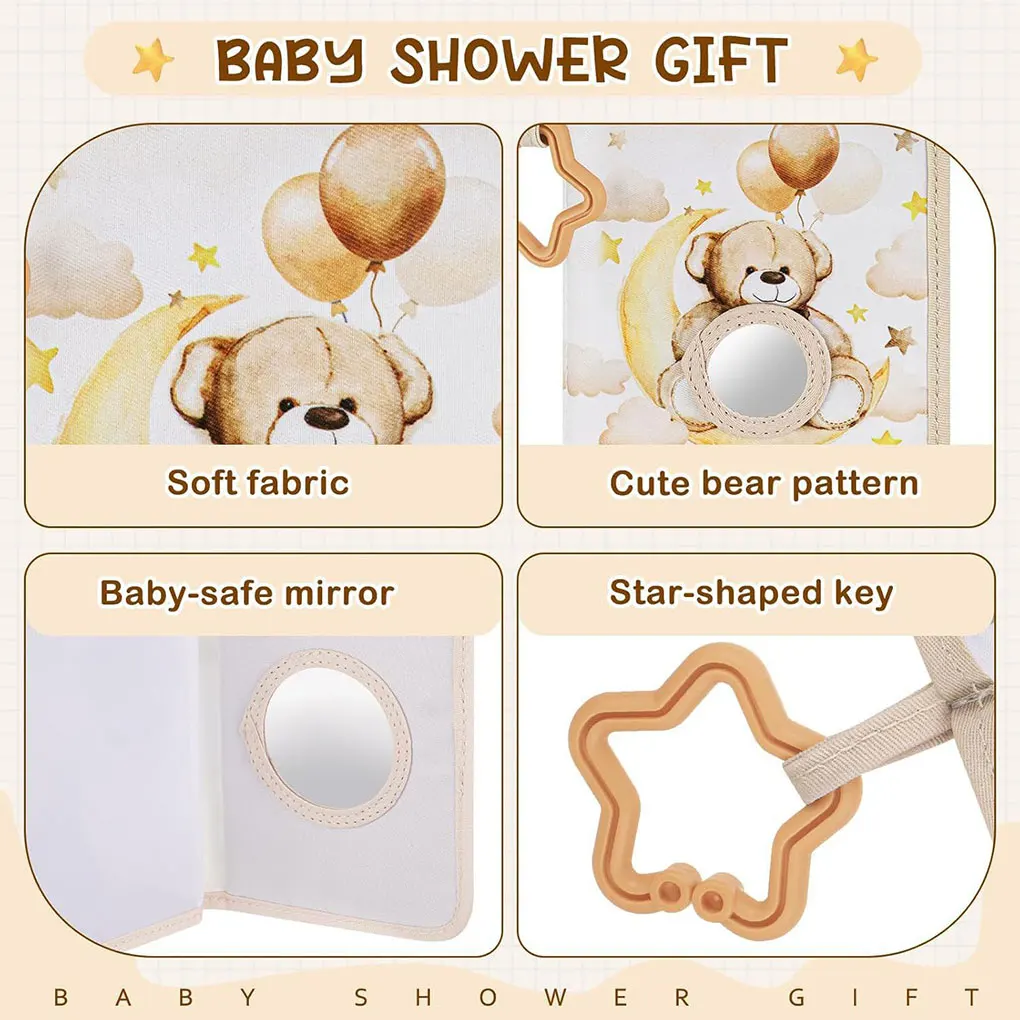 Portable Multifunctional With Star Hook Soft Photo Album For Babies Cute Bear Soft Photo Book