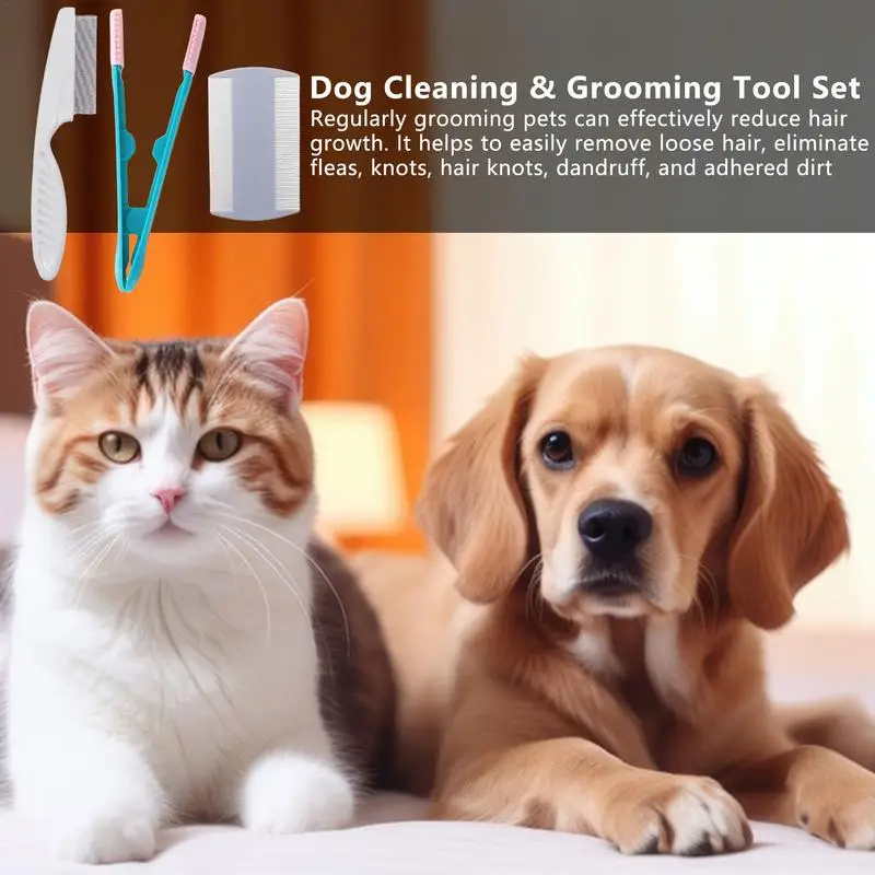 Kit de aseo para perros y gatos, peine para eliminar enredos y nudos, peine para desenredar el pelo de mascotas