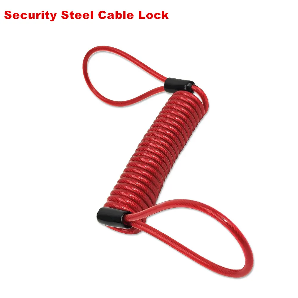 Security Cable Lock, Self-Coiling Stainless Steel Double Loop Cable, Flexible Anti-Theft Wire for Luggage, Bike,Travel Gear