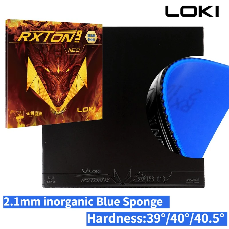 loki-rxton-9-neo-テーブルテニスラバー、21mm無機質ブルースポンジ付き、粘着性のあるピンポンラバー、ループ攻撃用、ittf承認済み