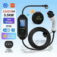 Cargador EV portátil de 3,5 kW, 16A, 1 fase, tipo 2, IEC62196-2, cargador de coche eléctrico, Cable de carga rápida EVSE, Wallbox, Control por aplicación WiFi
