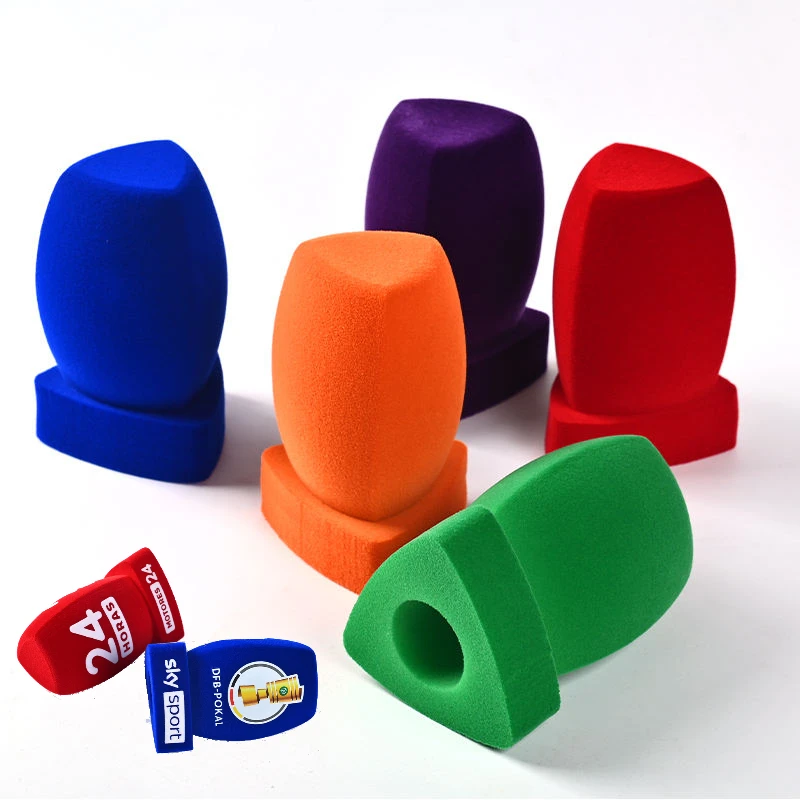 Custom Microphone windscreen foam cover Triangle mic filter foam with base Video custom Logo Sponge Пена микрофона