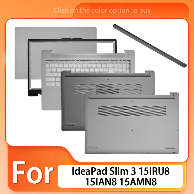 Silver For IdeaPad Slim 3 15IRU8 15IAN8 15AMN8 Laptop LCD Back Cover Front Bezel Hingecover Palmrest Lower Bottom Case Housing