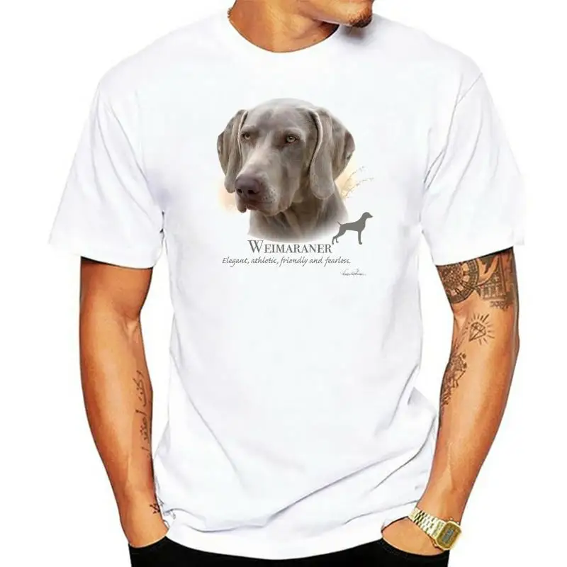 Fashion Cotton Tee Shirt Fashion Weimaraner Dog T-Shirt