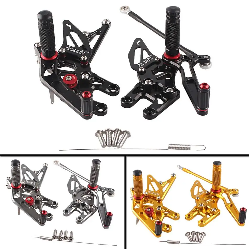 

1 Pair Motorcycle Adjustable Rearset Rear Set Footpegs Foot Rest Peg For Kawasaki ZX10R 2004 2005 ZX 10R