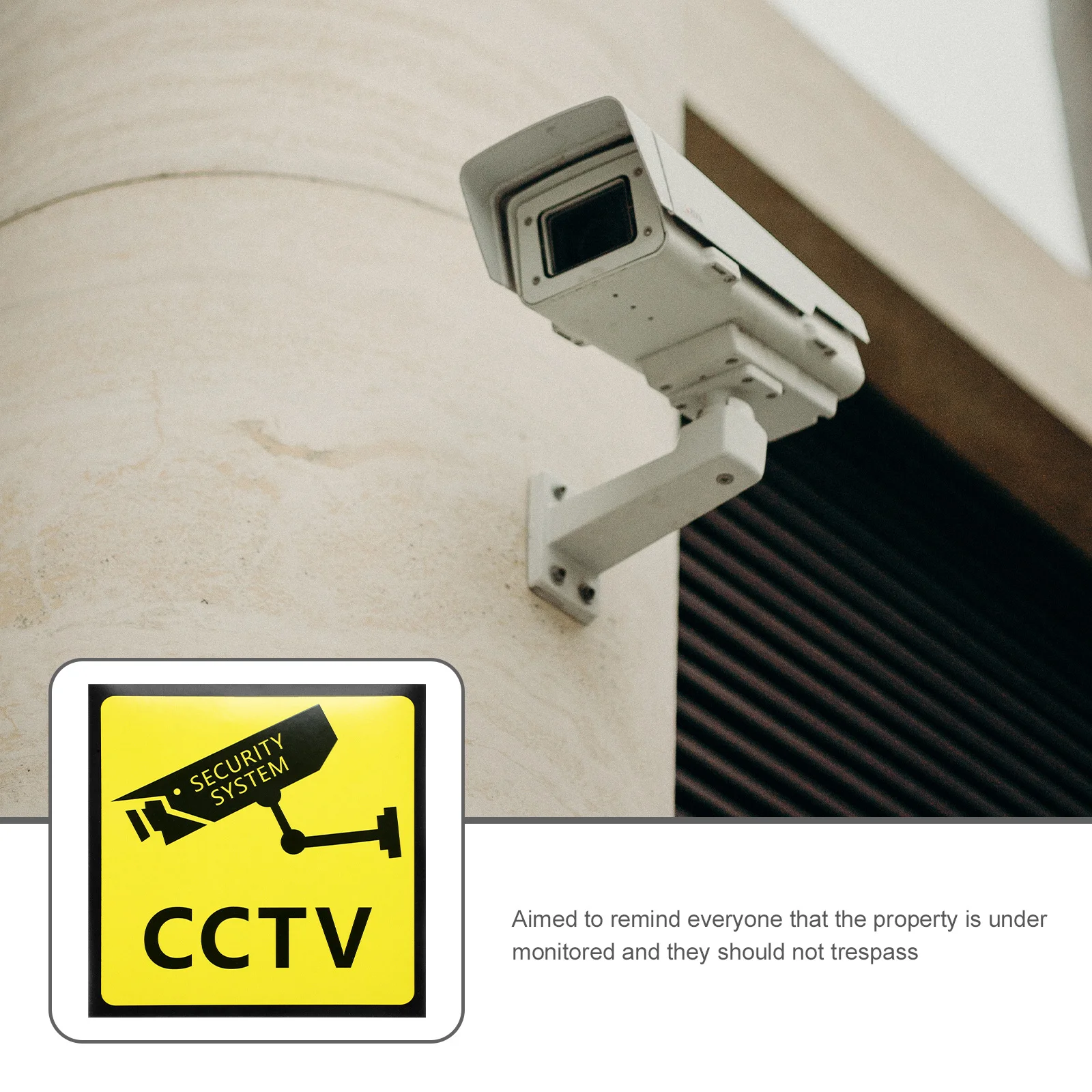 5pcs Security Camera Signs Outdoor No Trespassing Warning Stickers For Property Video Signs High-Definition Adhesive Traffic