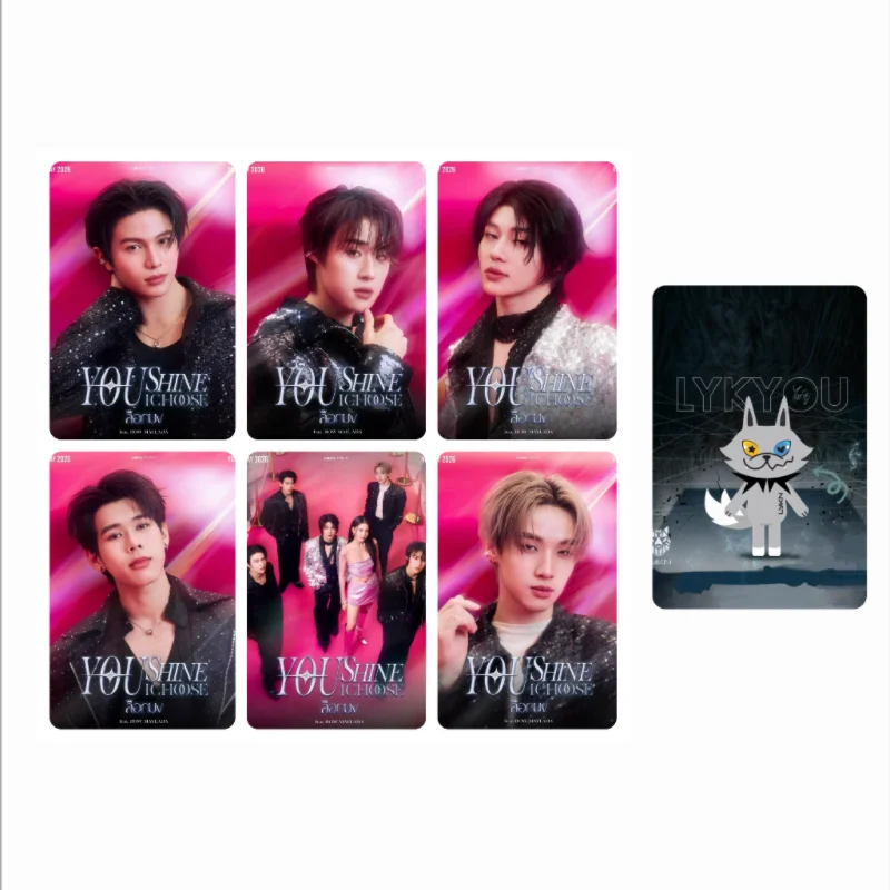 6PC/SET LYKN William Jakrapat Lego Rapeepon Nut Thana Tui Chayatorn Hong Pichetpon Double-side Printing 3 Inch Small Cards