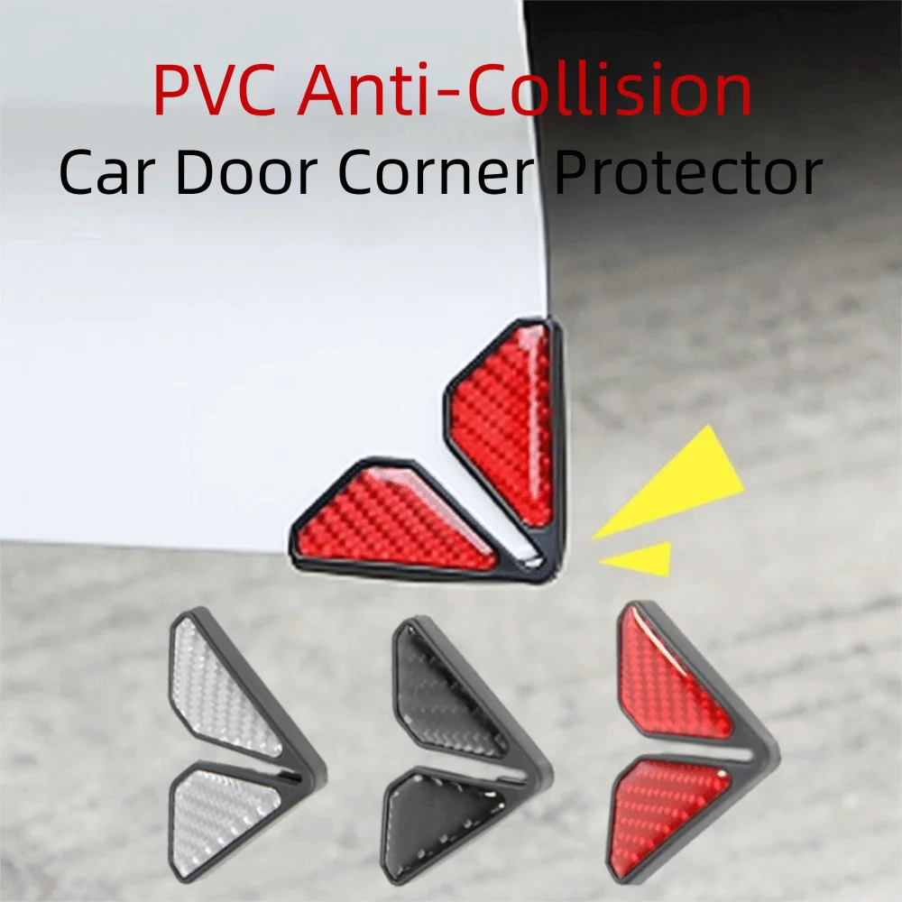 

Carbon Fiber Car Door Anti-collision Stickers Universal Soft Plastic Door Corner Anti-scratch Protection Thickened