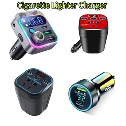 Digital Display Multifunctional Car Charger Fast Charge Adapter For IPhone Huawei Xiaomi 12V 24V Cigarette Lighter Charger
