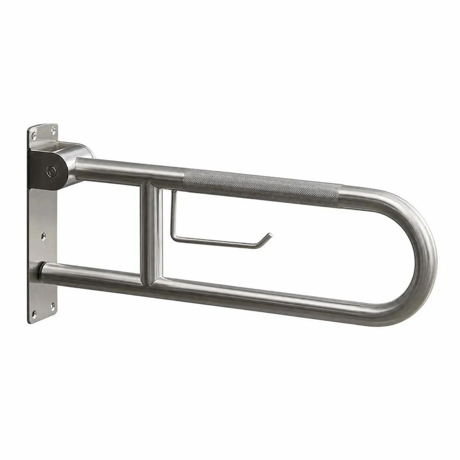 Foldable Bathroom Grab Bar Stainless Steel Shower Safety Rail Wall Mounted Handicap Support with Hook for Toilet Elderly